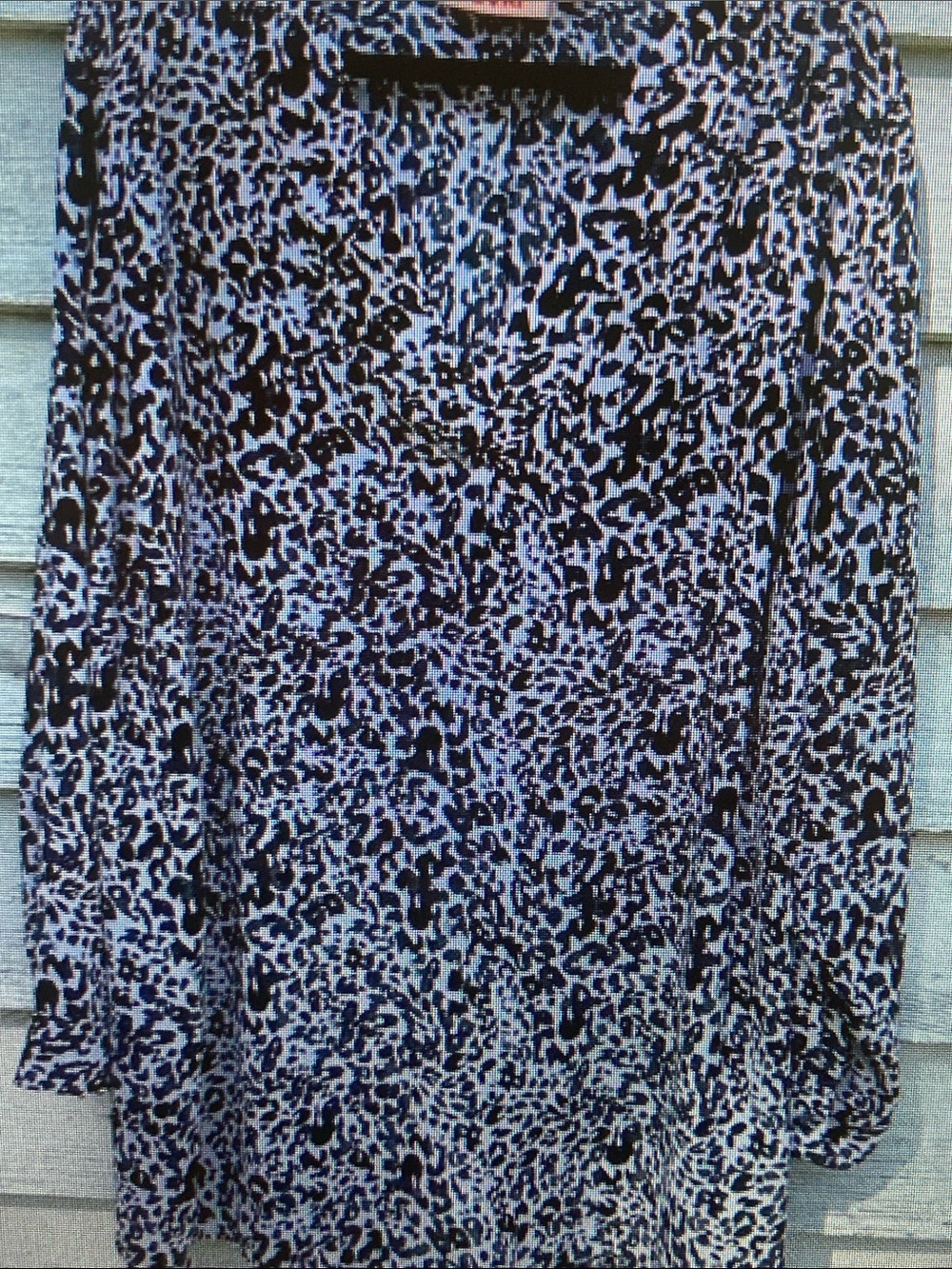 EVRI Black and Lavender Animal-Print Blouse